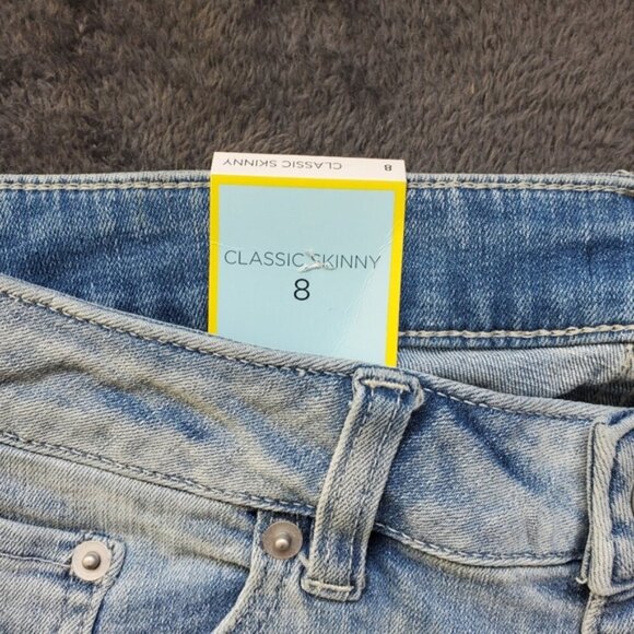 CeCe Classic Skinny Jeans with Ruffled, Raw Hems Size 8 - Picture 3 of 5